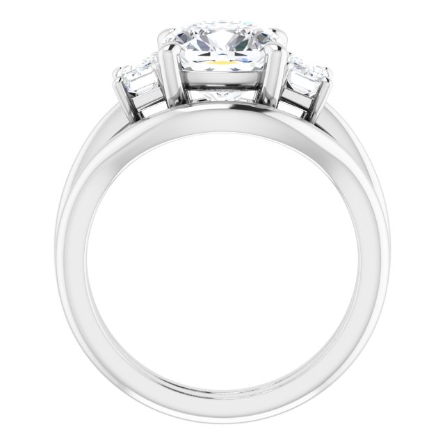 2.94 tcw Cushion Lab-Grown GH/VS2+ Classic Three Stone Engagement Ring in 14KW | AllComponents_ViewB_4
