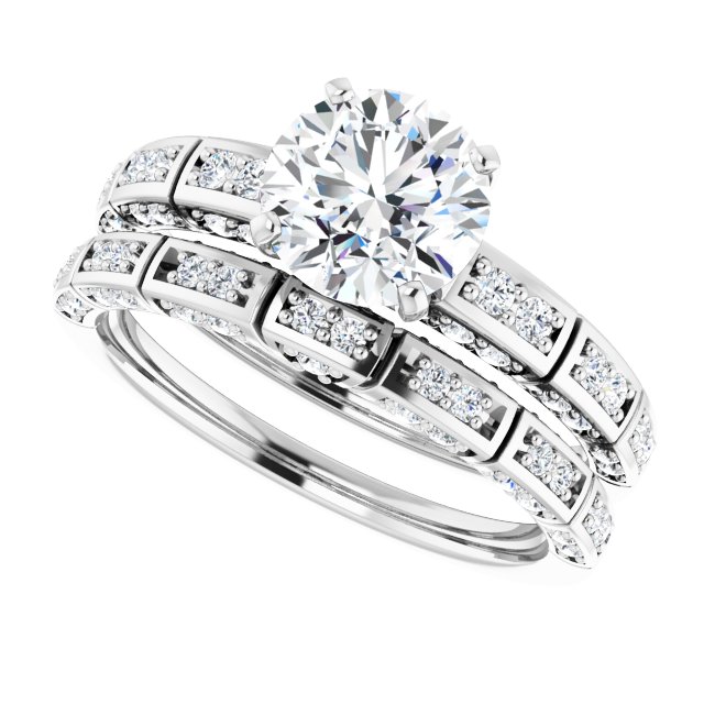 1.59 Round Lab-Grown GH/VS2+ Modern Sidestone Engagement Ring in 14KW | AllComponents_View5