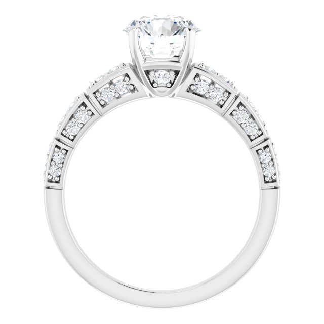 1.59 Round Lab-Grown GH/VS2+ Modern Sidestone Engagement Ring in 14KW | ViewB_4