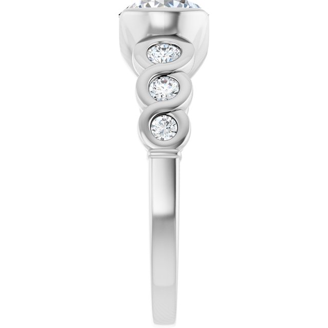 1.54 Round Lab-Grown GH/VS2+ Infinity Sidestone Engagement Ring in PLAT | ViewE 1.54 Round Lab-Grown GH/VS2+ Infinity Sidestone Engagement Ring in PLAT | ViewE