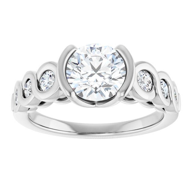 1.54 Round Lab-Grown GH/VS2+ Infinity Sidestone Engagement Ring in PLAT | ViewS 1.54 Round Lab-Grown GH/VS2+ Infinity Sidestone Engagement Ring in PLAT | ViewS