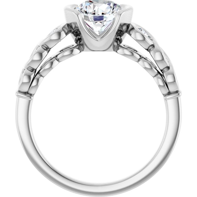 1.54 Round Lab-Grown GH/VS2+ Infinity Sidestone Engagement Ring in PLAT | ViewB_4 1.54 Round Lab-Grown GH/VS2+ Infinity Sidestone Engagement Ring in PLAT | ViewB_4