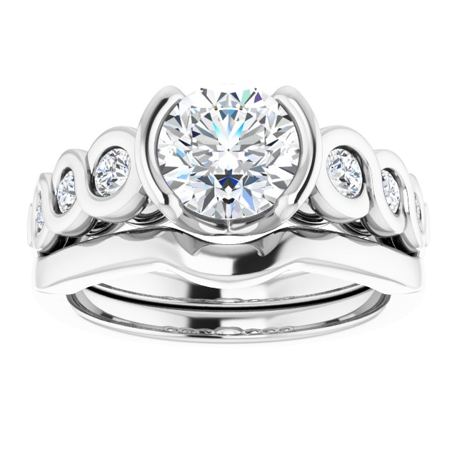 1.54 Round Lab-Grown GH/VS2+ Infinity Sidestone Engagement Ring in PLAT | AllComponents_ViewS 1.54 Round Lab-Grown GH/VS2+ Infinity Sidestone Engagement Ring in PLAT | AllComponents_ViewS