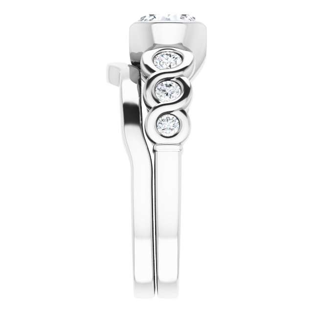 1.54 Round Lab-Grown GH/VS2+ Infinity Sidestone Engagement Ring in PLAT | AllComponents_ViewE 1.54 Round Lab-Grown GH/VS2+ Infinity Sidestone Engagement Ring in PLAT | AllComponents_ViewE