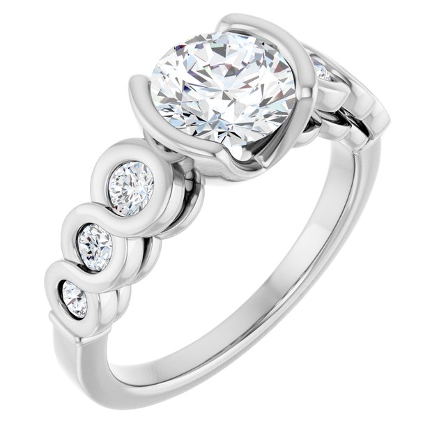 1.54 Round Lab-Grown GH/VS2+ Infinity Sidestone Engagement Ring in PLAT | ViewA 1.54 Round Lab-Grown GH/VS2+ Infinity Sidestone Engagement Ring in PLAT | ViewA