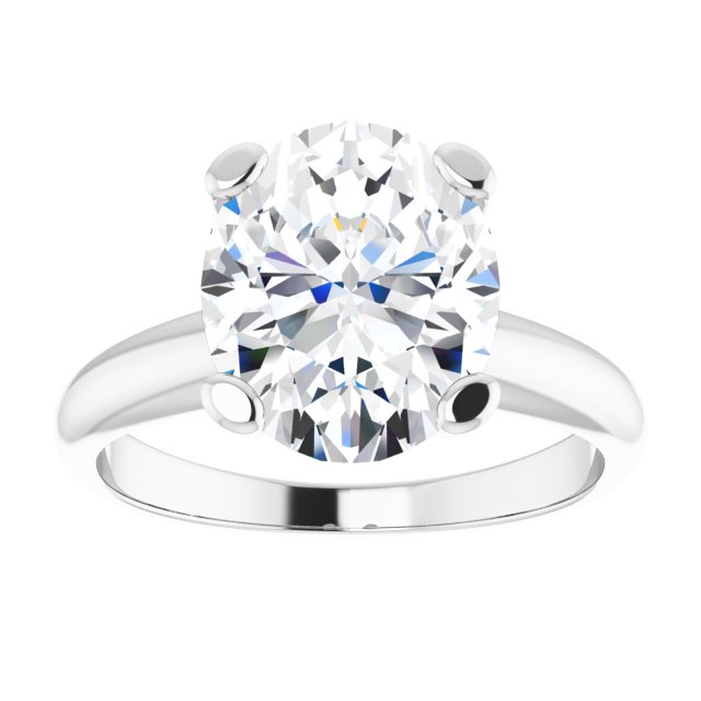 4.20 carat Oval Moissanite DEF/VVS Suspended Solitaire Engagement Ring in 14KW | ViewS 4.20 carat Oval Moissanite DEF/VVS Suspended Solitaire Engagement Ring in 14KW | ViewS