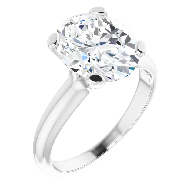 4.20 carat Oval Moissanite DEF/VVS Suspended Solitaire Engagement Ring in 14KW | ViewA 4.20 carat Oval Moissanite DEF/VVS Suspended Solitaire Engagement Ring in 14KW | ViewA