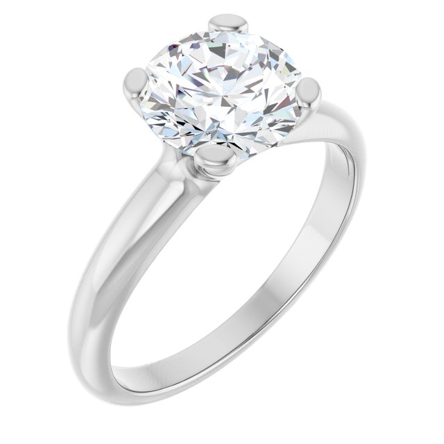 2.00 carat Round Moissanite DEF/VVS Suspended Solitaire Engagement Ring in 14KW | ViewA