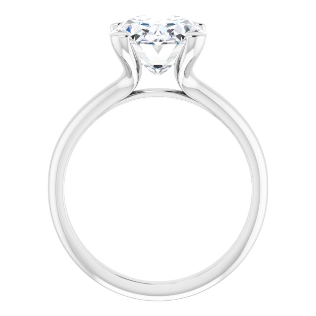 4.20 carat Oval Moissanite DEF/VVS Suspended Solitaire Engagement Ring in 14KW | ViewB_4 4.20 carat Oval Moissanite DEF/VVS Suspended Solitaire Engagement Ring in 14KW | ViewB_4