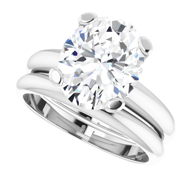 4.20 carat Oval Moissanite DEF/VVS Suspended Solitaire Engagement Ring in 14KW | AllComponents_View5 4.20 carat Oval Moissanite DEF/VVS Suspended Solitaire Engagement Ring in 14KW | AllComponents_View5
