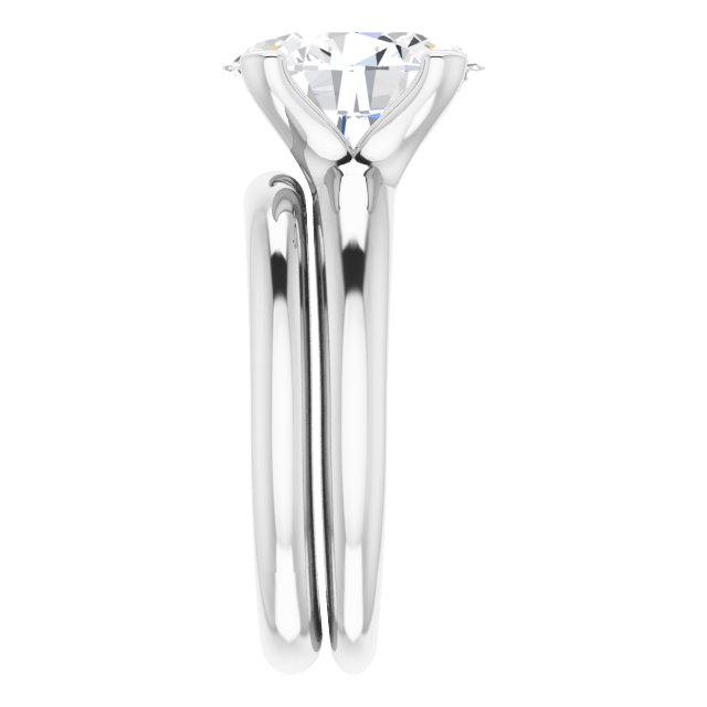 4.20 carat Oval Moissanite DEF/VVS Suspended Solitaire Engagement Ring in 14KW | AllComponents_ViewE 4.20 carat Oval Moissanite DEF/VVS Suspended Solitaire Engagement Ring in 14KW | AllComponents_ViewE