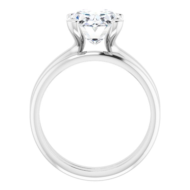 4.20 carat Oval Moissanite DEF/VVS Suspended Solitaire Engagement Ring in 14KW | AllComponents_ViewB_4 4.20 carat Oval Moissanite DEF/VVS Suspended Solitaire Engagement Ring in 14KW | AllComponents_ViewB_4