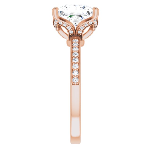 2.72 Square Lab-Grown D/VVS2+ Tulip Sidestone Engagement Ring in 18KR | ViewE 2.72 Square Lab-Grown D/VVS2+ Tulip Sidestone Engagement Ring in 18KR | ViewE