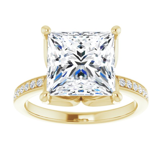 4.53 Square Diamond EF/VS1+ Tulip Sidestone Engagement Ring in 14KY | ViewS 4.53 Square Diamond EF/VS1+ Tulip Sidestone Engagement Ring in 14KY | ViewS