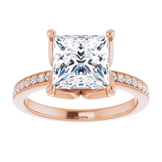 2.72 Square Lab-Grown D/VVS2+ Tulip Sidestone Engagement Ring in 18KR | ViewS 2.72 Square Lab-Grown D/VVS2+ Tulip Sidestone Engagement Ring in 18KR | ViewS