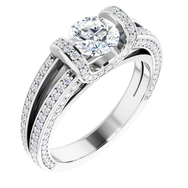 1.57 Tcw Round Lab-Grown GH/VS2+ Suspended Halo Engagement Ring in 14KW | ViewA 1.57 Tcw Round Lab-Grown GH/VS2+ Suspended Halo Engagement Ring in 14KW | ViewA