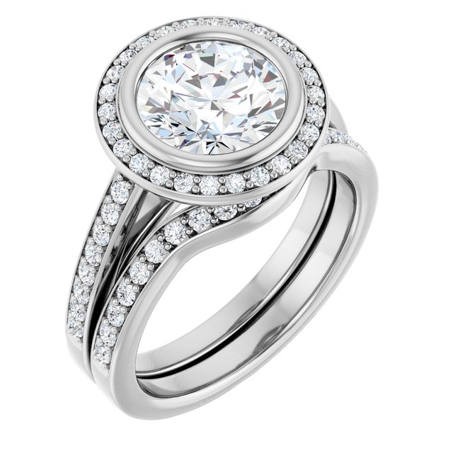 2.43 Tcw Round Lab-Grown GH/VS2+ Modern Halo Engagement Ring in 14KW | AllComponents_ViewA 2.43 Tcw Round Lab-Grown GH/VS2+ Modern Halo Engagement Ring in 14KW | AllComponents_ViewA