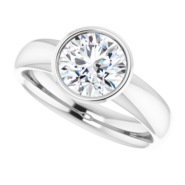 1.50 carat Round Lab-Grown GH/VS2+ Modern Solitaire Engagement Ring in PLAT | View5 1.50 carat Round Lab-Grown GH/VS2+ Modern Solitaire Engagement Ring in PLAT | View5