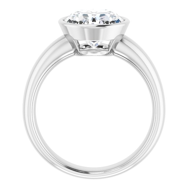 4.20 carat Oval Moissanite DEF/VVS Modern Solitaire Engagement Ring in 14KW | ViewB_4 4.20 carat Oval Moissanite DEF/VVS Modern Solitaire Engagement Ring in 14KW | ViewB_4