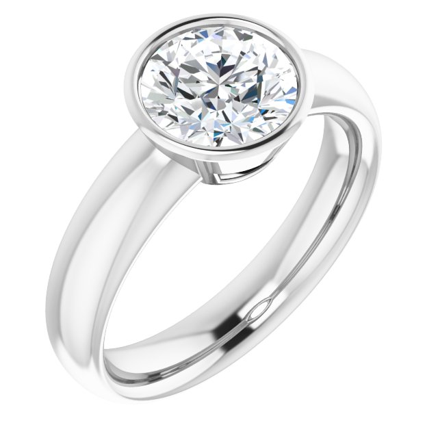 1.50 carat Round Lab-Grown GH/VS2+ Modern Solitaire Engagement Ring in PLAT | ViewA 1.50 carat Round Lab-Grown GH/VS2+ Modern Solitaire Engagement Ring in PLAT | ViewA