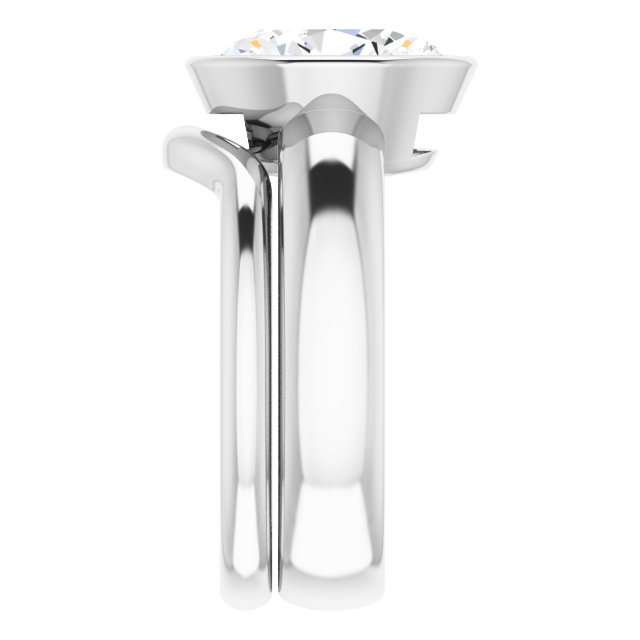 4.20 carat Oval Moissanite DEF/VVS Modern Solitaire Engagement Ring in 14KW | AllComponents_ViewE 4.20 carat Oval Moissanite DEF/VVS Modern Solitaire Engagement Ring in 14KW | AllComponents_ViewE
