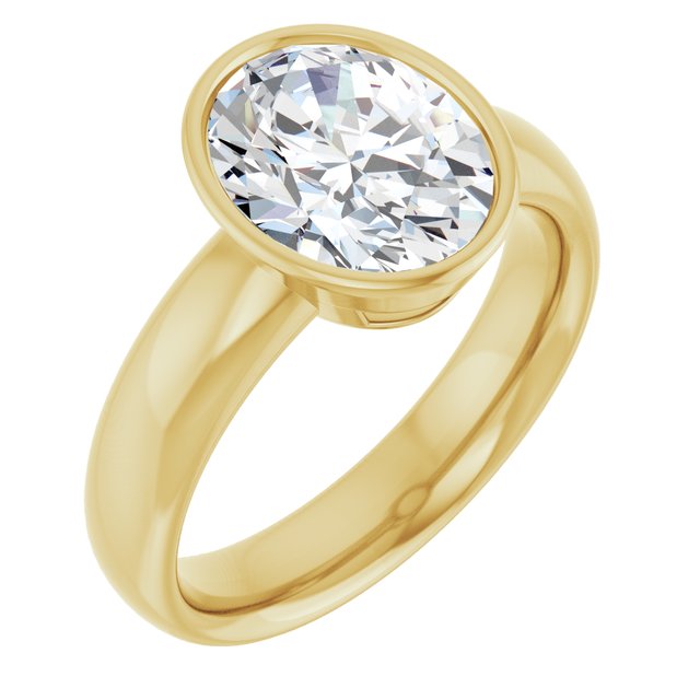 3.00 carat Oval Lab-Grown EF/VS1+ Modern Solitaire Engagement Ring in 14KY | ViewA 3.00 carat Oval Lab-Grown EF/VS1+ Modern Solitaire Engagement Ring in 14KY | ViewA