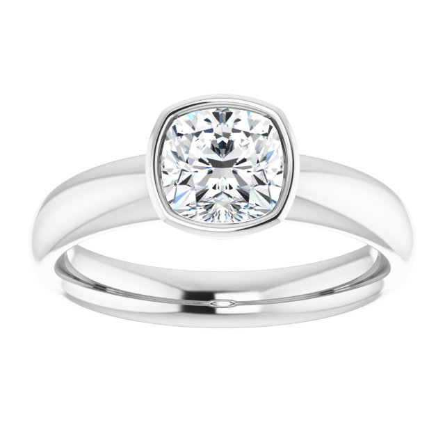 1.10 carat Cushion Diamond EF/VS1+ Modern Solitaire Engagement Ring in 14KW | ViewS 1.10 carat Cushion Diamond EF/VS1+ Modern Solitaire Engagement Ring in 14KW | ViewS