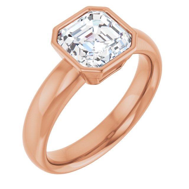 2.00 carat Asscher Diamond EF/VS1+ Modern Solitaire Engagement Ring in 14KR | ViewA 2.00 carat Asscher Diamond EF/VS1+ Modern Solitaire Engagement Ring in 14KR | ViewA