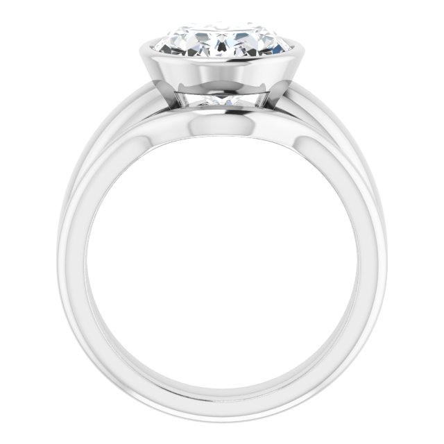 4.20 carat Oval Moissanite DEF/VVS Modern Solitaire Engagement Ring in 14KW | AllComponents_ViewB_4 4.20 carat Oval Moissanite DEF/VVS Modern Solitaire Engagement Ring in 14KW | AllComponents_ViewB_4