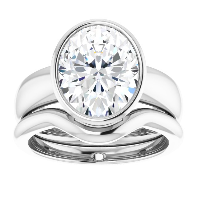 4.20 carat Oval Moissanite DEF/VVS Modern Solitaire Engagement Ring in 14KW | AllComponents_ViewS 4.20 carat Oval Moissanite DEF/VVS Modern Solitaire Engagement Ring in 14KW | AllComponents_ViewS
