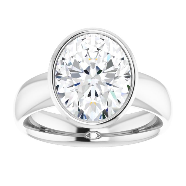 4.20 carat Oval Moissanite DEF/VVS Modern Solitaire Engagement Ring in 14KW | ViewS 4.20 carat Oval Moissanite DEF/VVS Modern Solitaire Engagement Ring in 14KW | ViewS