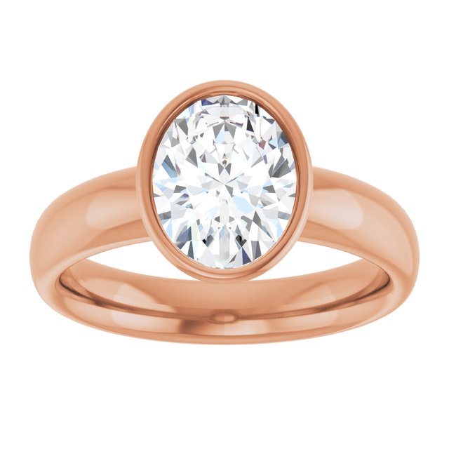 2.10 carat Oval Moissanite DEF/VVS Modern Solitaire Engagement Ring in 14KR | ViewS 2.10 carat Oval Moissanite DEF/VVS Modern Solitaire Engagement Ring in 14KR | ViewS