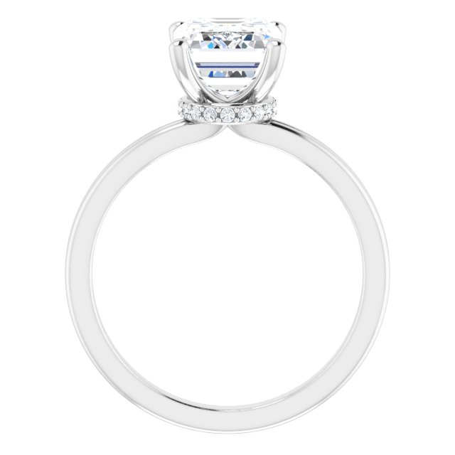 2.61 Tcw Emerald Lab-Grown GH/VS2+ Modern Hidden Halo Engagement Ring in 14KW | ViewB_4 2.61 Tcw Emerald Lab-Grown GH/VS2+ Modern Hidden Halo Engagement Ring in 14KW | ViewB_4