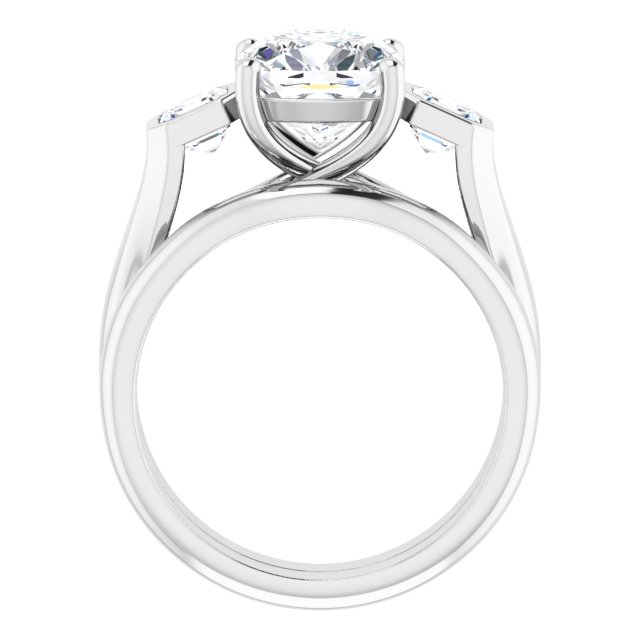 3.06 tcw Cushion Lab-Grown GH/VS2+ Trellis Three Stone Engagement Ring in 14KW | AllComponents_ViewB_4 3.06 tcw Cushion Lab-Grown GH/VS2+ Trellis Three Stone Engagement Ring in 14KW | AllComponents_ViewB_4