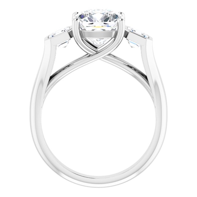 3.06 tcw Cushion Lab-Grown GH/VS2+ Trellis Three Stone Engagement Ring in 14KW | ViewB_4 3.06 tcw Cushion Lab-Grown GH/VS2+ Trellis Three Stone Engagement Ring in 14KW | ViewB_4
