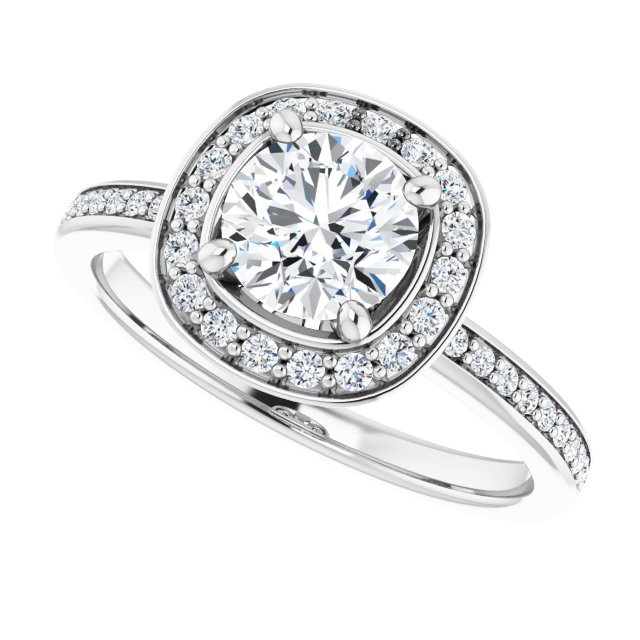 1.05 Tcw Round Lab-Grown EF/VS1+ Floral Halo Engagement Ring in 14KW | View5 1.05 Tcw Round Lab-Grown EF/VS1+ Floral Halo Engagement Ring in 14KW | View5