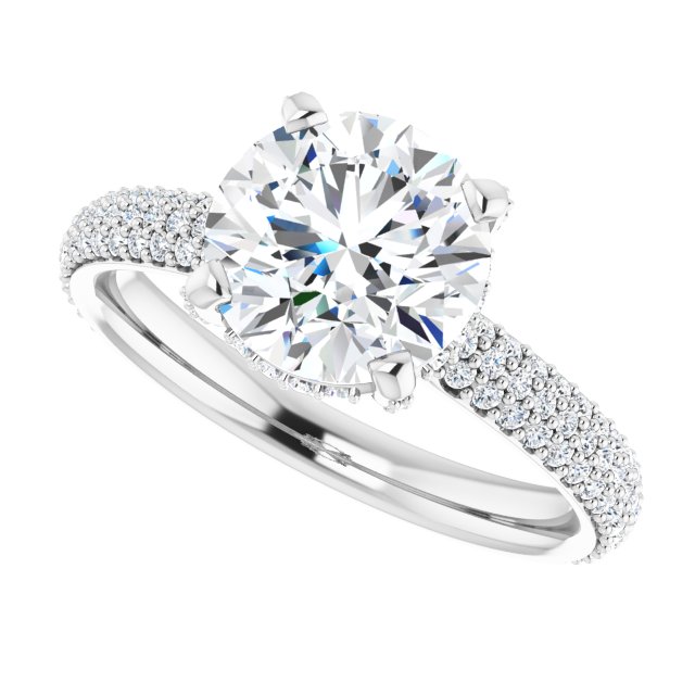 2.72 Tcw Round Lab-Grown GH/VS2+ Modern Hidden Halo Engagement Ring in PLAT | View5 2.72 Tcw Round Lab-Grown GH/VS2+ Modern Hidden Halo Engagement Ring in PLAT | View5
