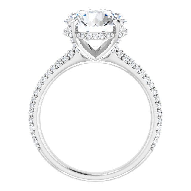 4.16 Tcw Round Moissanite DEF/VVS Modern Hidden Halo Engagement Ring in 14KW | ViewB_4 4.16 Tcw Round Moissanite DEF/VVS Modern Hidden Halo Engagement Ring in 14KW | ViewB_4