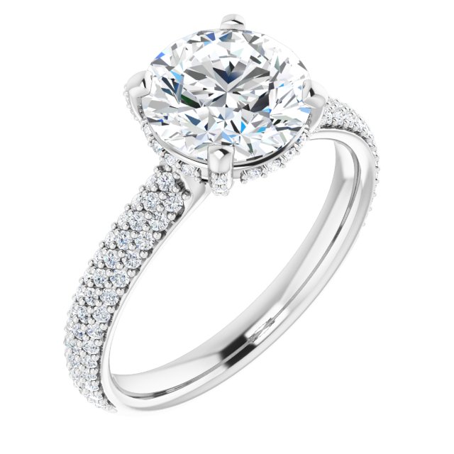 2.72 Tcw Round Lab-Grown GH/VS2+ Modern Hidden Halo Engagement Ring in PLAT | ViewA 2.72 Tcw Round Lab-Grown GH/VS2+ Modern Hidden Halo Engagement Ring in PLAT | ViewA