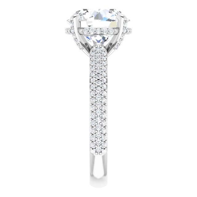 4.16 Tcw Round Moissanite DEF/VVS Modern Hidden Halo Engagement Ring in 14KW | ViewE 4.16 Tcw Round Moissanite DEF/VVS Modern Hidden Halo Engagement Ring in 14KW | ViewE