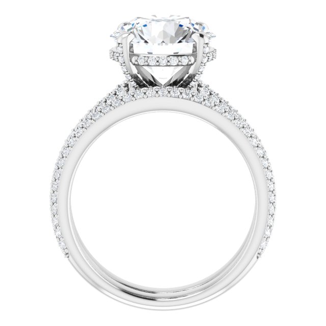 4.16 Tcw Round Moissanite DEF/VVS Modern Hidden Halo Engagement Ring in 14KW | AllComponents_ViewB_4 4.16 Tcw Round Moissanite DEF/VVS Modern Hidden Halo Engagement Ring in 14KW | AllComponents_ViewB_4