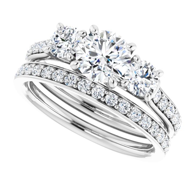 1.53 tcw Round Lab-Grown GH/VS2+ Trellis Three Stone Engagement Ring in PLAT | AllComponents_View5 1.53 tcw Round Lab-Grown GH/VS2+ Trellis Three Stone Engagement Ring in PLAT | AllComponents_View5