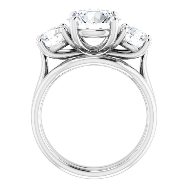 4.30 tcw Round Moissanite DEF/VVS Trellis Three Stone Engagement Ring in 14KW | AllComponents_ViewB_4 4.30 tcw Round Moissanite DEF/VVS Trellis Three Stone Engagement Ring in 14KW | AllComponents_ViewB_4