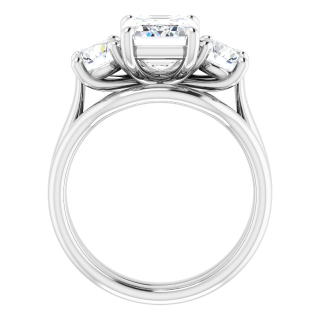 3.52 tcw Emerald Lab-Grown GH/VS2+ Trellis Three Stone Engagement Ring in 14KW | AllComponents_ViewB_4 3.52 tcw Emerald Lab-Grown GH/VS2+ Trellis Three Stone Engagement Ring in 14KW | AllComponents_ViewB_4