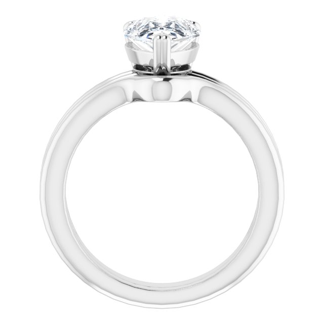 2.10 carat Pear Moissanite DEF/VVS Modern Solitaire Engagement Ring in 14KW | AllComponents_ViewB_4 2.10 carat Pear Moissanite DEF/VVS Modern Solitaire Engagement Ring in 14KW | AllComponents_ViewB_4
