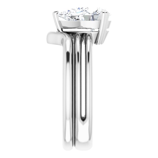 2.10 carat Pear Moissanite DEF/VVS Modern Solitaire Engagement Ring in 14KW | AllComponents_ViewE 2.10 carat Pear Moissanite DEF/VVS Modern Solitaire Engagement Ring in 14KW | AllComponents_ViewE