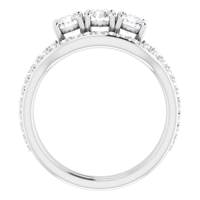 0.89 tcw Round Diamond GH/VS2+ Classic Three Stone Engagement Ring in 14KW | AllComponents_ViewB_4 0.89 tcw Round Diamond GH/VS2+ Classic Three Stone Engagement Ring in 14KW | AllComponents_ViewB_4