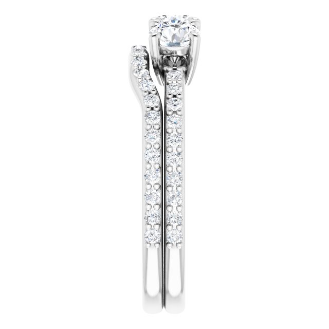 0.89 tcw Round Diamond GH/VS2+ Classic Three Stone Engagement Ring in 14KW | AllComponents_ViewE 0.89 tcw Round Diamond GH/VS2+ Classic Three Stone Engagement Ring in 14KW | AllComponents_ViewE