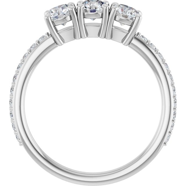 0.89 tcw Round Diamond GH/VS2+ Classic Three Stone Engagement Ring in 14KW | ViewB_4 0.89 tcw Round Diamond GH/VS2+ Classic Three Stone Engagement Ring in 14KW | ViewB_4