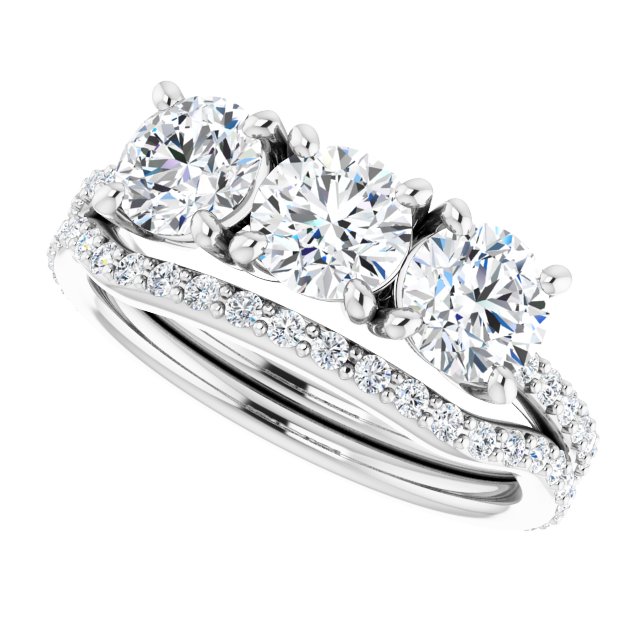 1.68 tcw Round Lab-Grown GH/VS2+ Classic Three Stone Engagement Ring in PLAT | AllComponents_View5